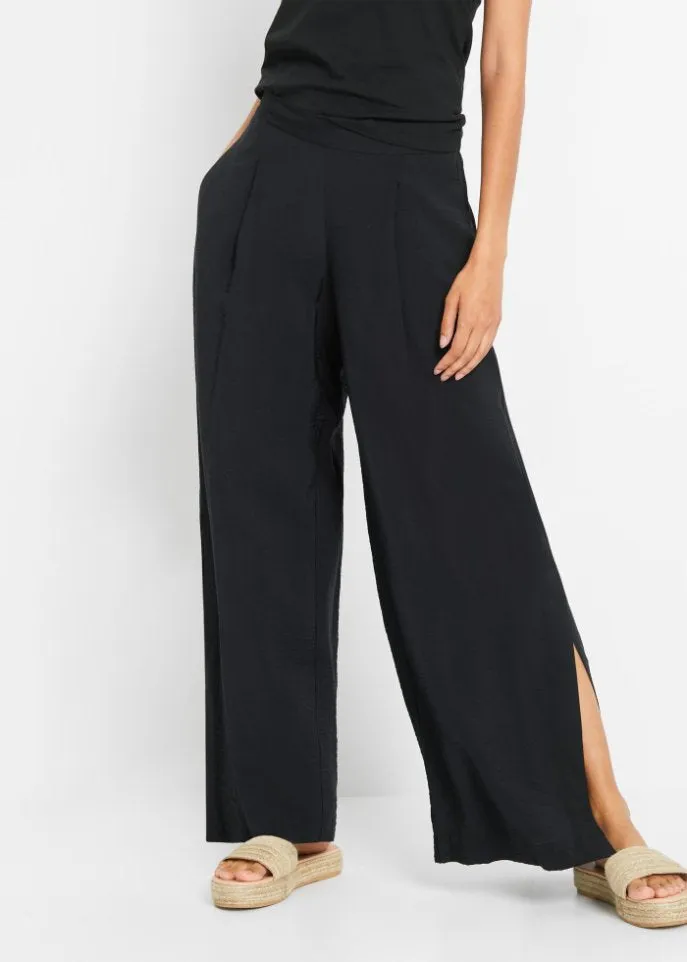Bodyflirt wide leg trousers, black