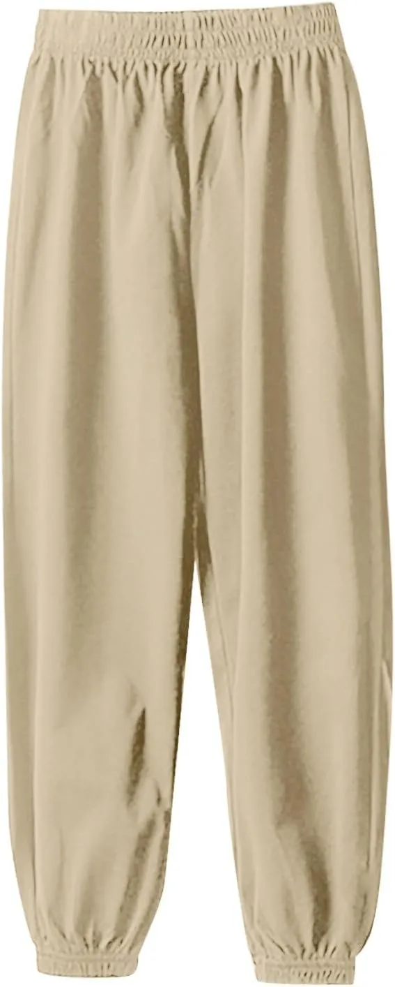 Boys Girls Casual Sweatpants Athletic Joggers Solid Color Cotton Sport Active Pant Kids Breathable Track Pants Clothes
