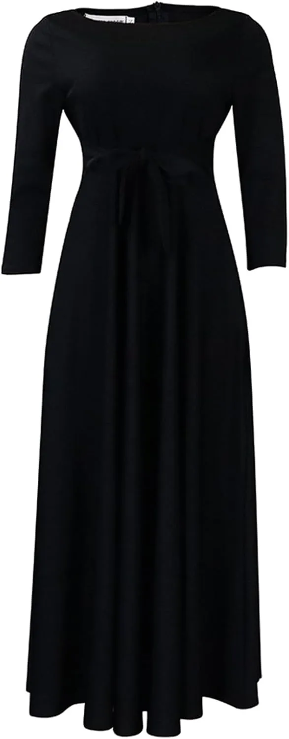 Casual Plus Size Maxi Dress for Women African Print Long Dress 3/4 Sleeve Flowy Ruffle Dress with Belt 2025 Fashion