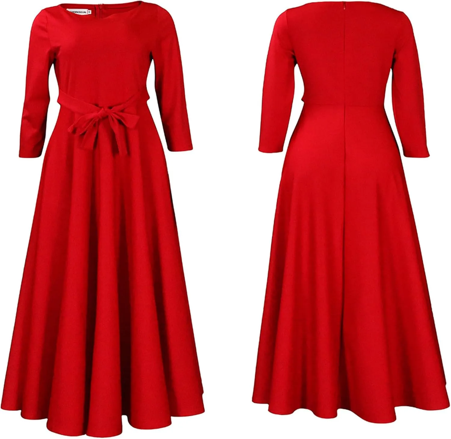 Casual Plus Size Maxi Dress for Women African Print Long Dress 3/4 Sleeve Flowy Ruffle Dress with Belt 2025 Fashion