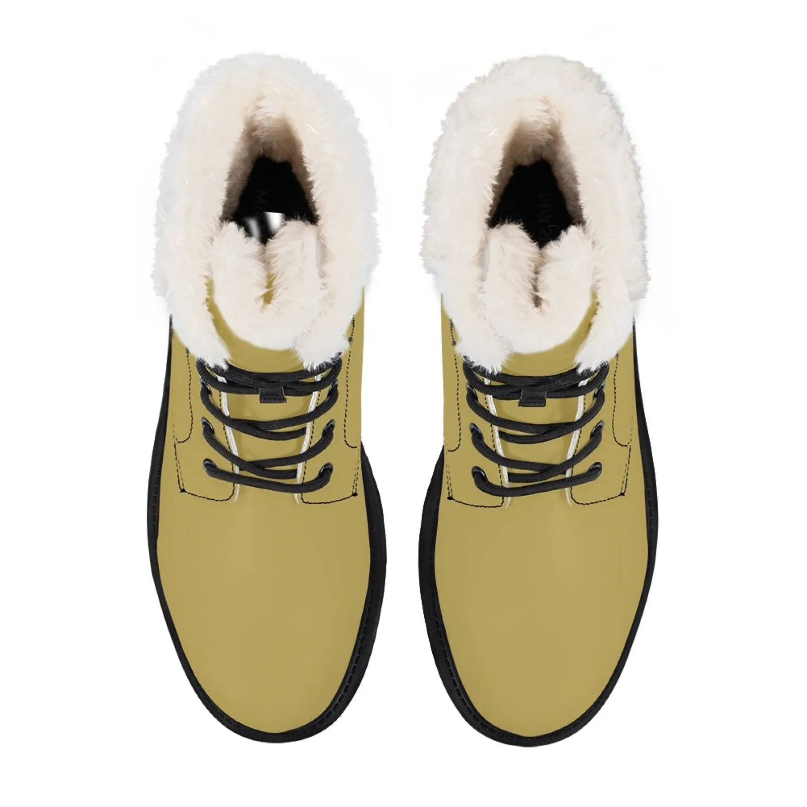 CVHS Seniors Rocker & CV Logo Women's Fur Top Combat Style Boots Blackhawk Gold LA Blue Black White