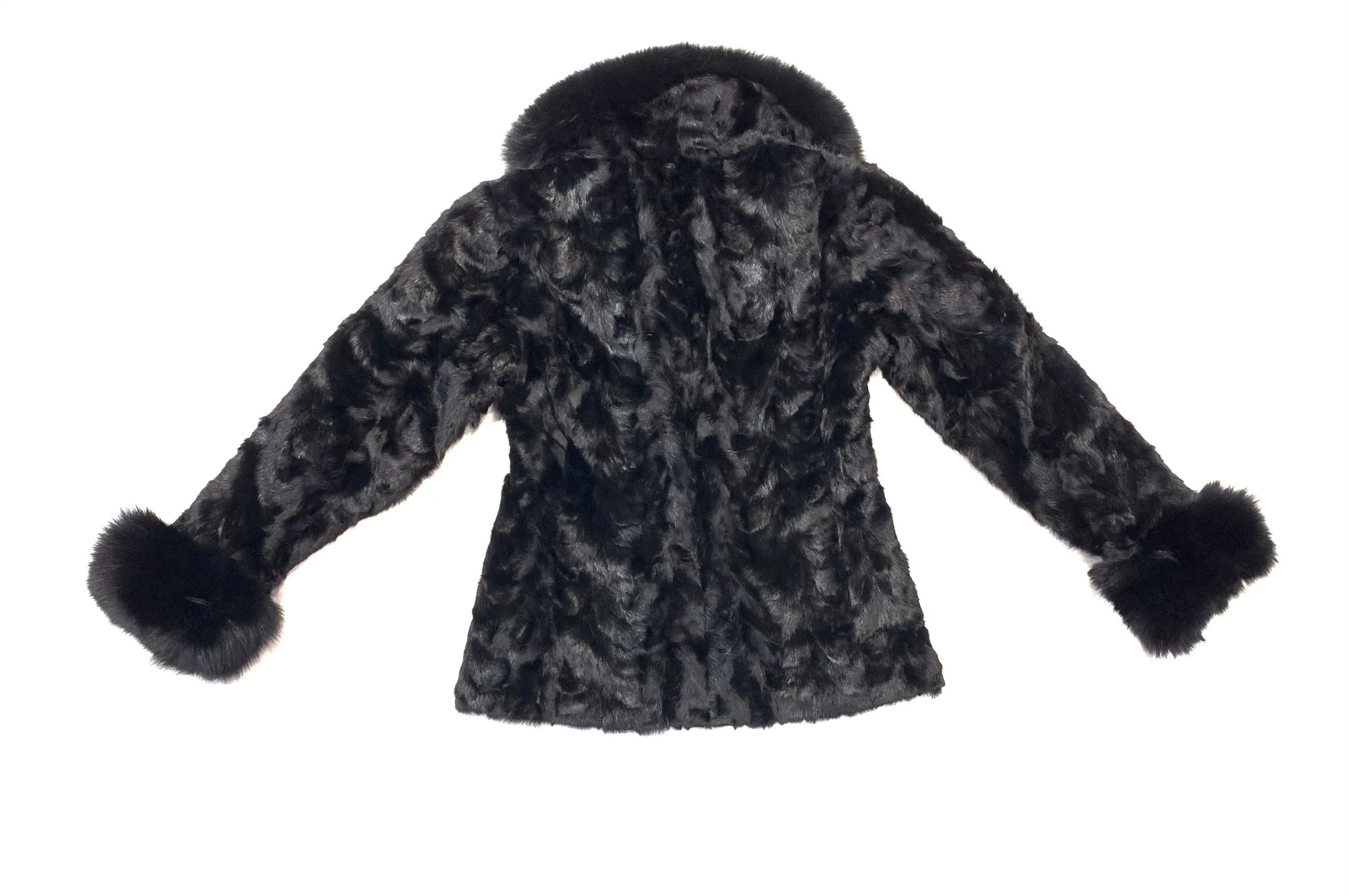 Kashani Women's Black Mink Jacket with Fox Fur Lining