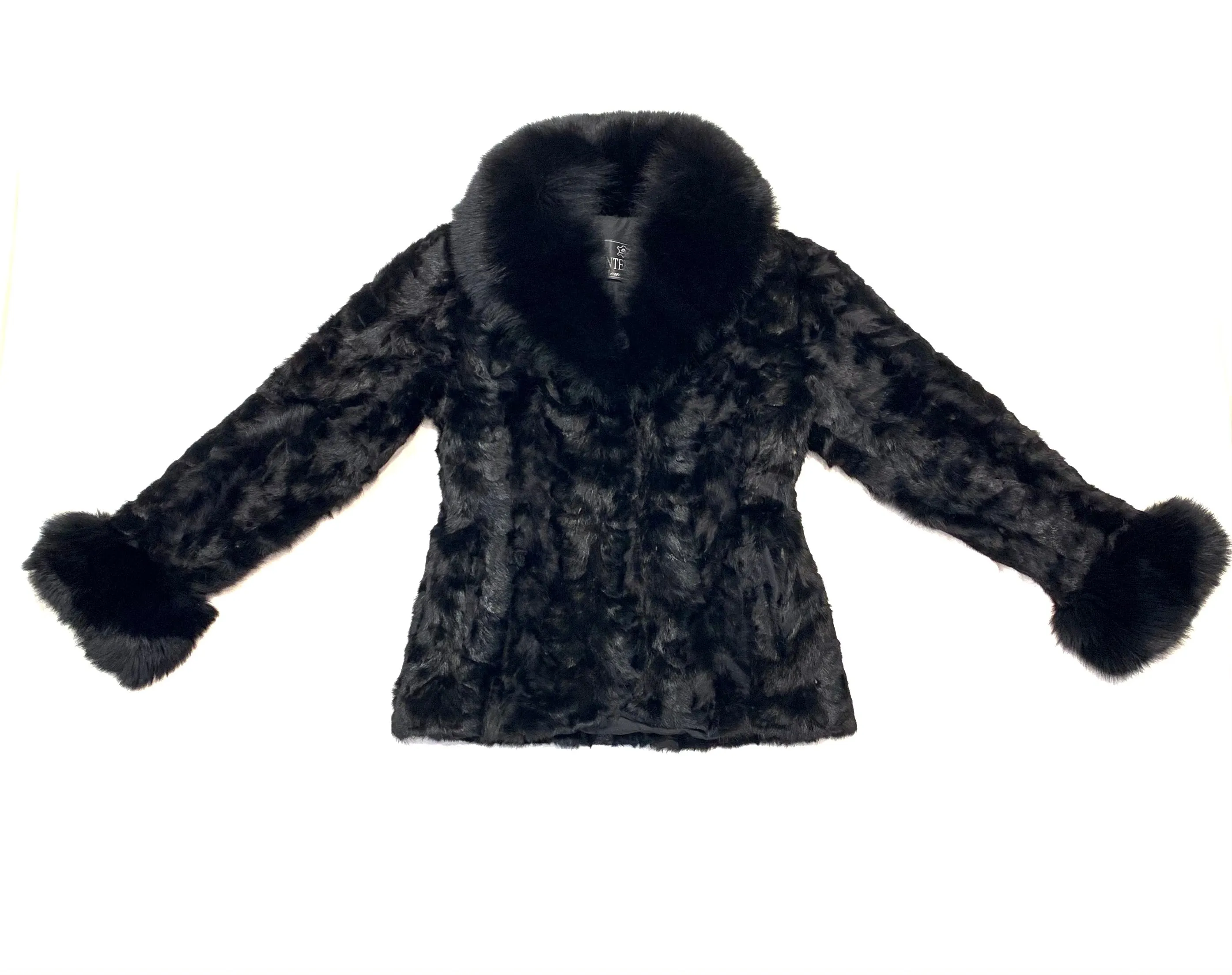 Kashani Women's Black Mink Jacket with Fox Fur Lining