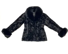 Kashani Women's Black Mink Jacket with Fox Fur Lining