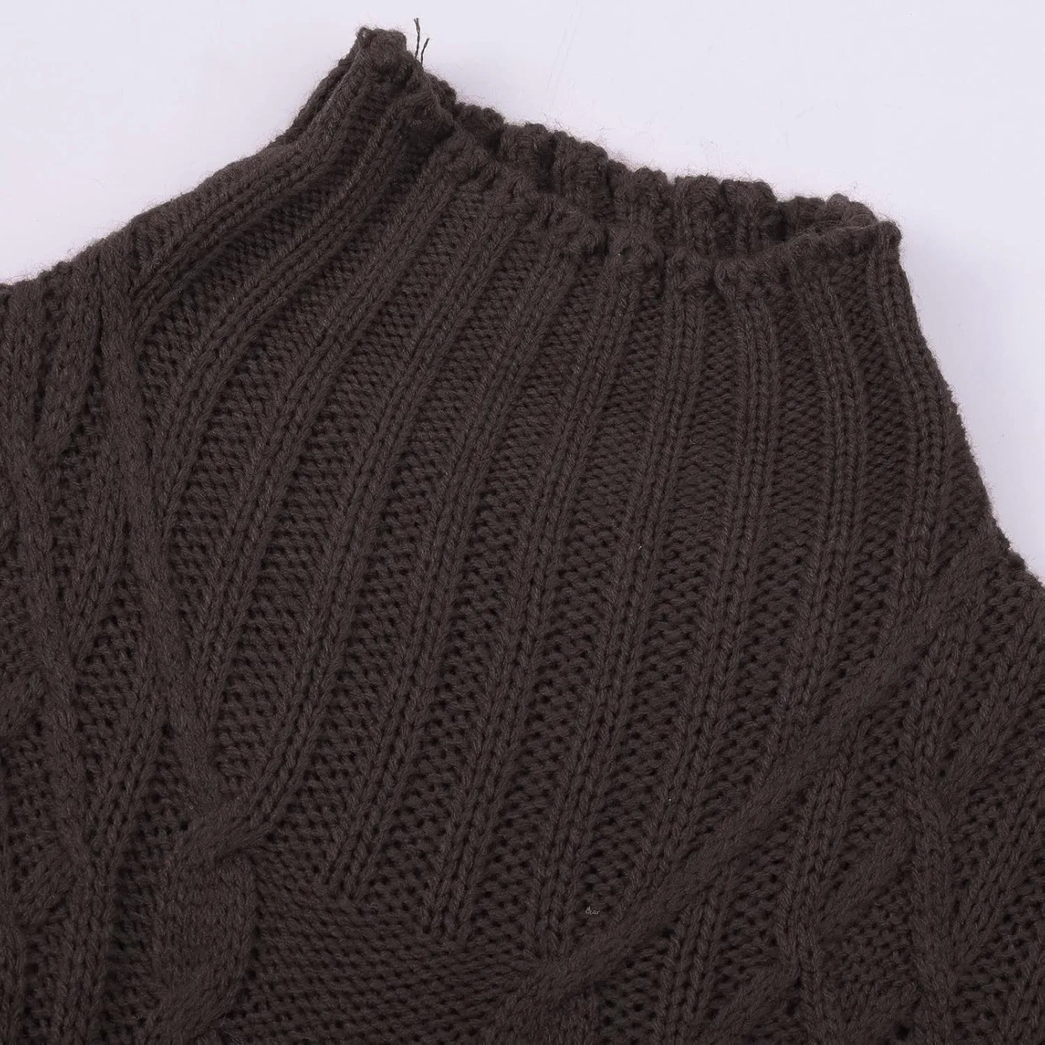 LCMTWX Oversized Sweater for Women Turtleneck Long Sleeved Knitted Sweater Round Neck Striped Women's Oversized Sweaters