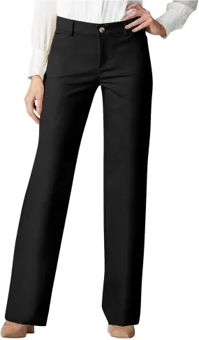Lmdudan 2025 Dress Pants Women Work Business Pants Tummy Control Office Straight Leg Trousers High Waisted Ladies Slacks