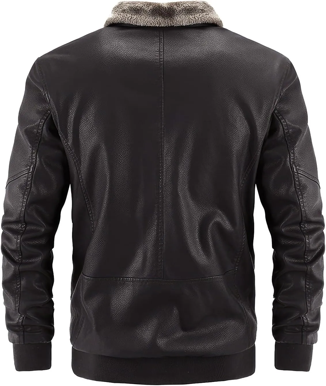 Mens Brown Bomber Jacket Genuine Sheepskin Sherpa Shearling Faux Fur Lined Shirt Leather Jackets for Men