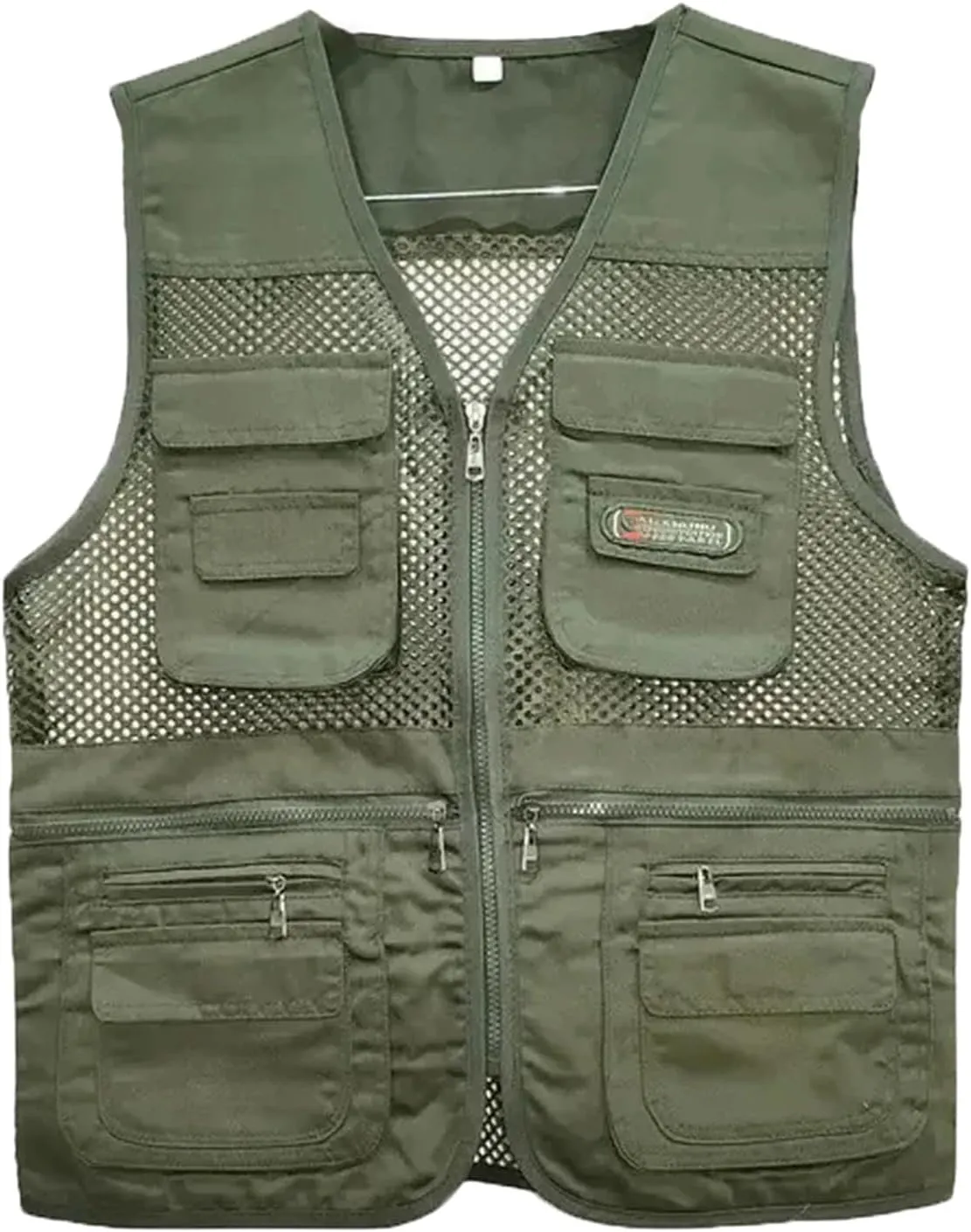 Men's Summer Thin Vest Coat Outdoor Multi-Pocket Breathable Waistcoat Solid Camping Fishing Work Vest