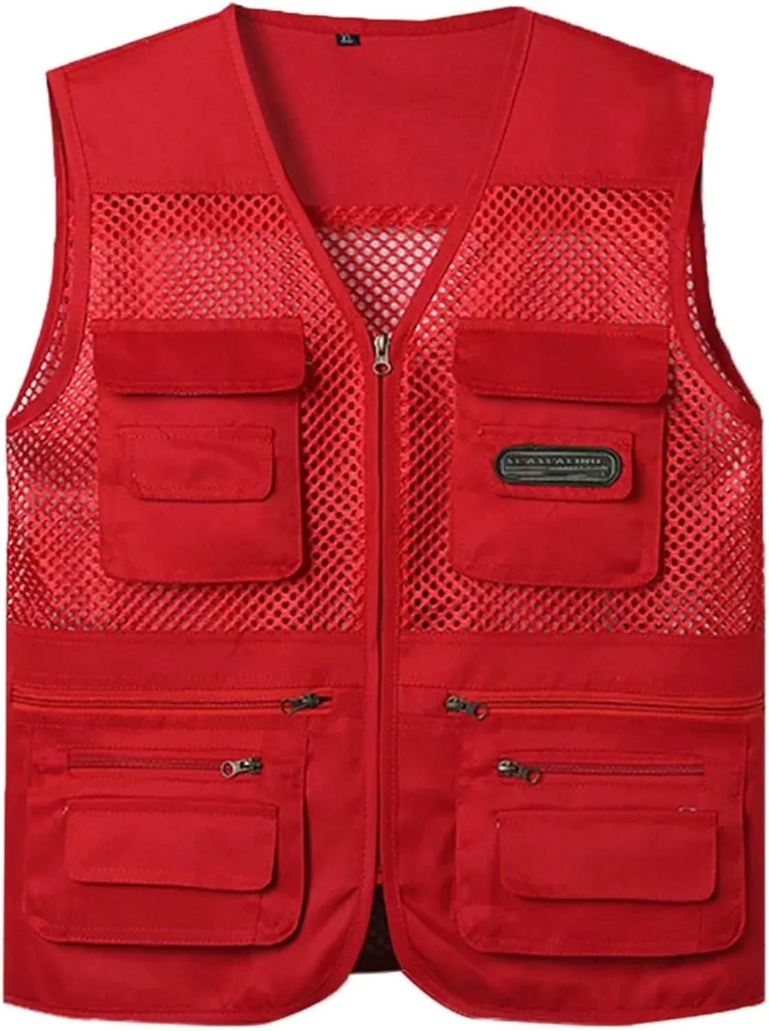 Men's Summer Thin Vest Coat Outdoor Multi-Pocket Breathable Waistcoat Solid Camping Fishing Work Vest
