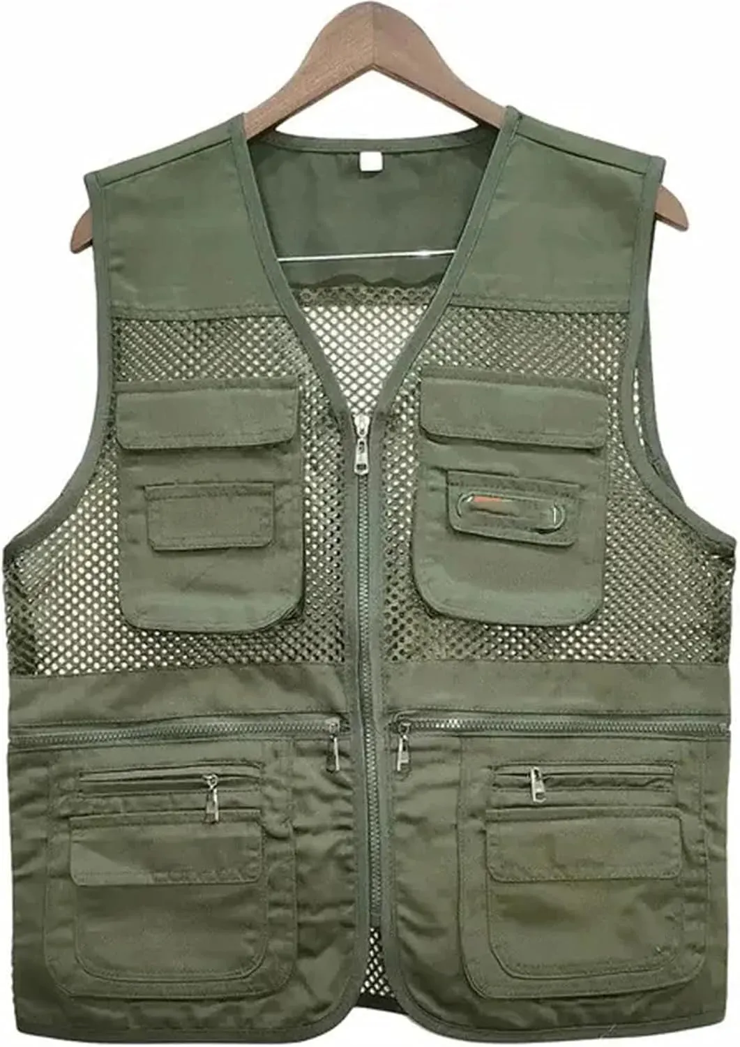 Men's Summer Thin Vest Coat Outdoor Multi-Pocket Breathable Waistcoat Solid Camping Fishing Work Vest