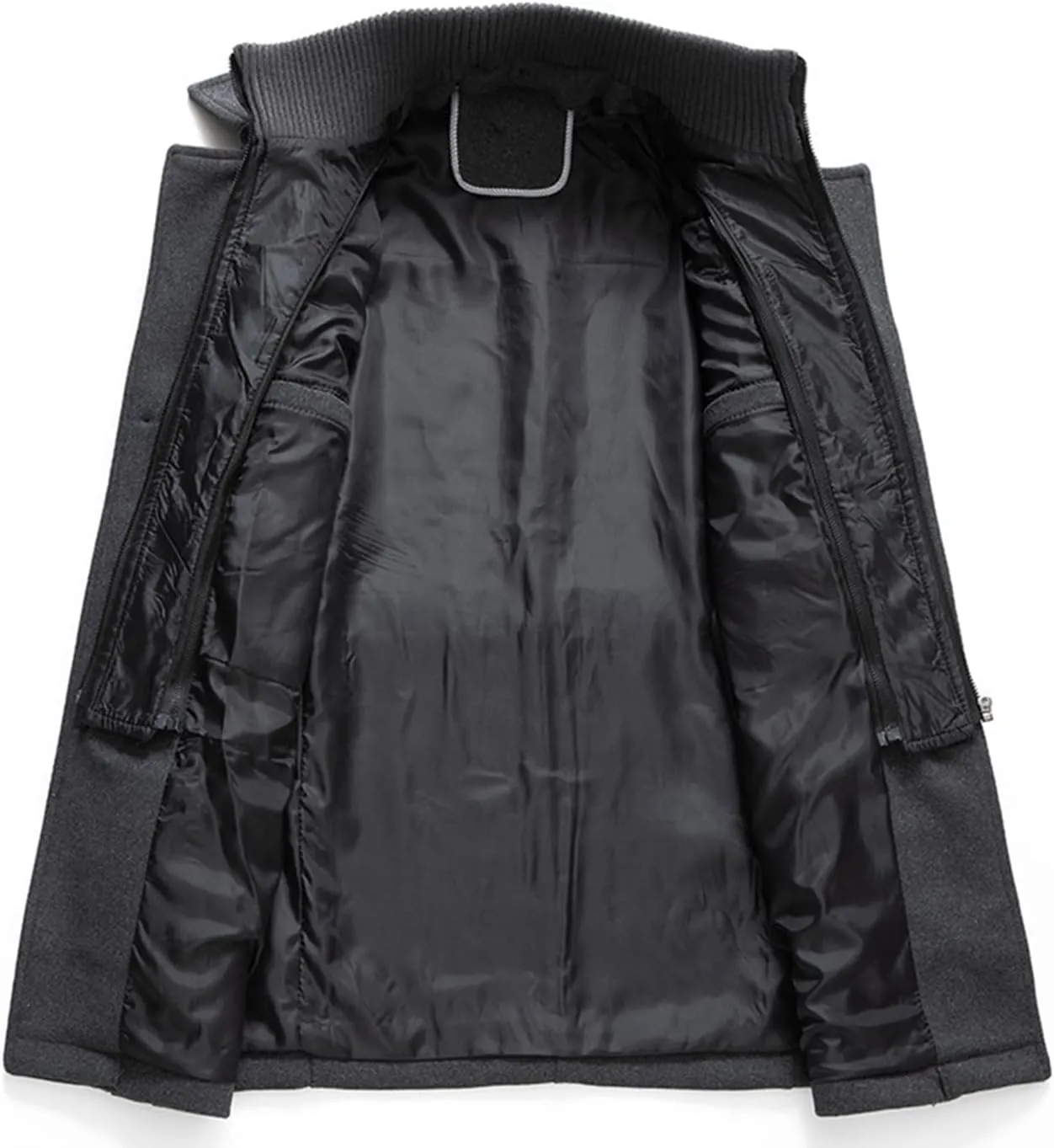 Mens Trench Coat Wool Blend Layered Collar Classic Stylish Business Overcoat Warm Winter Trench Pea Coats Lapel Plain