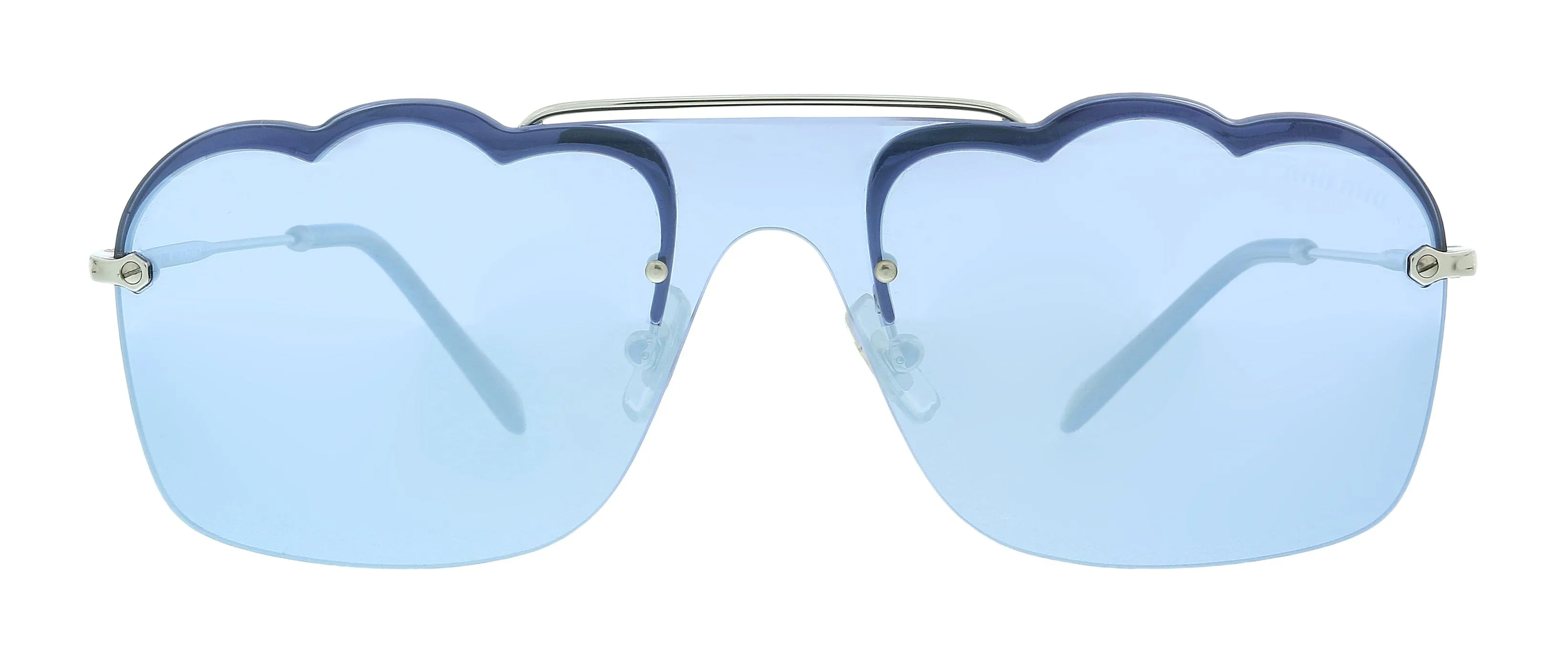 Miu Miu 0MU 55US 1BC178 Silver Irregular Sunglasses