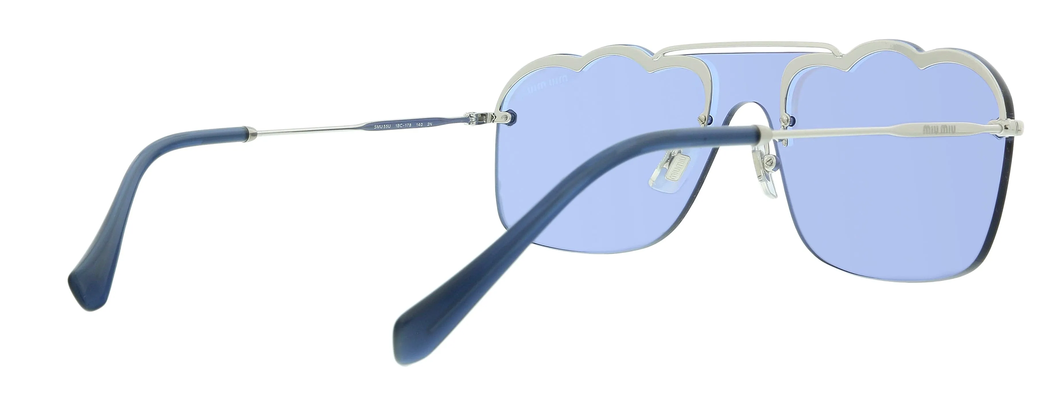 Miu Miu 0MU 55US 1BC178 Silver Irregular Sunglasses