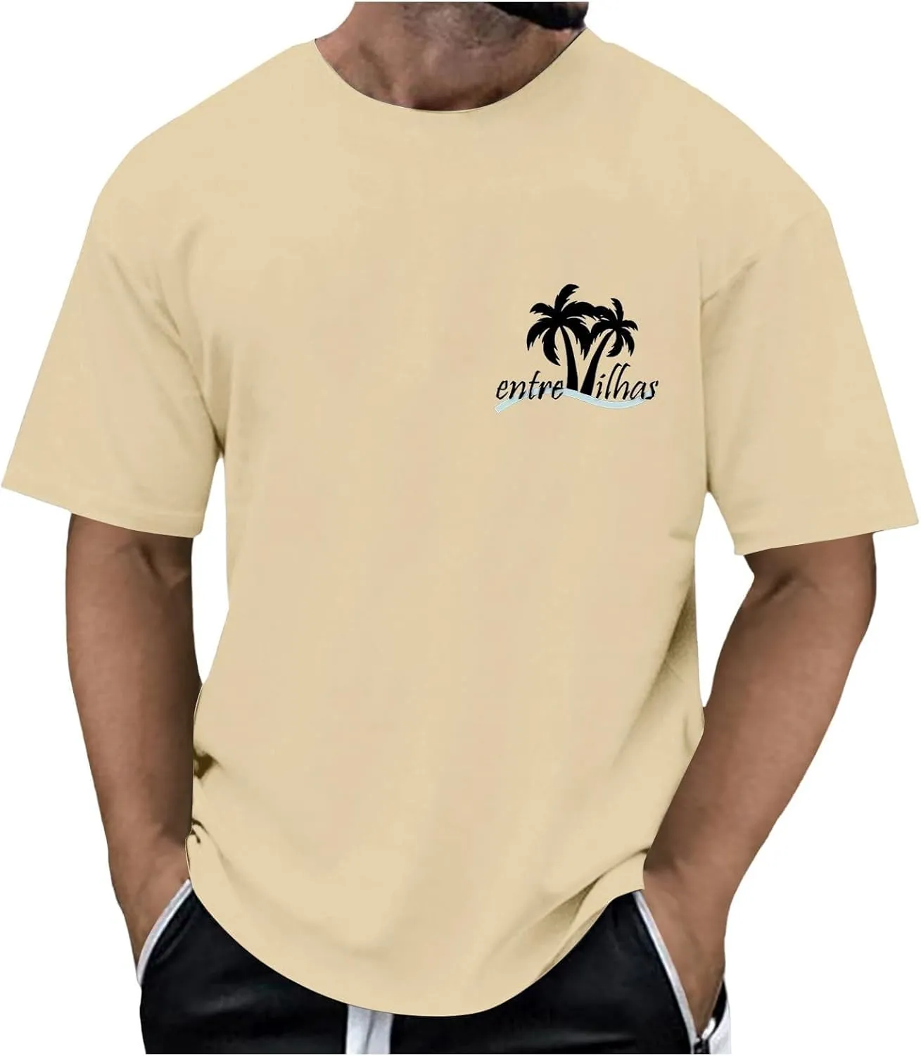 Printed Oversized T Shirt for Men 2025 Hawaiian Beach Holiday Travel T-Shirts Stylish Crewneck Summer Going Out Tops