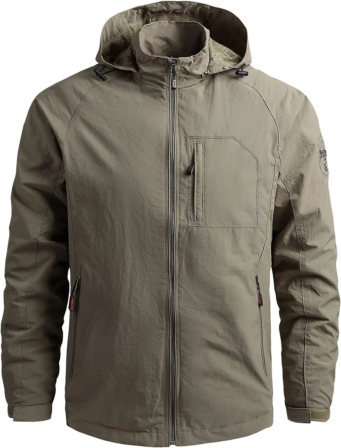 Rain Hiking Jackets for Men Waterproof Warm Snow Ski Jackets Windproof Breathable Shell Coats for Travel Fishing