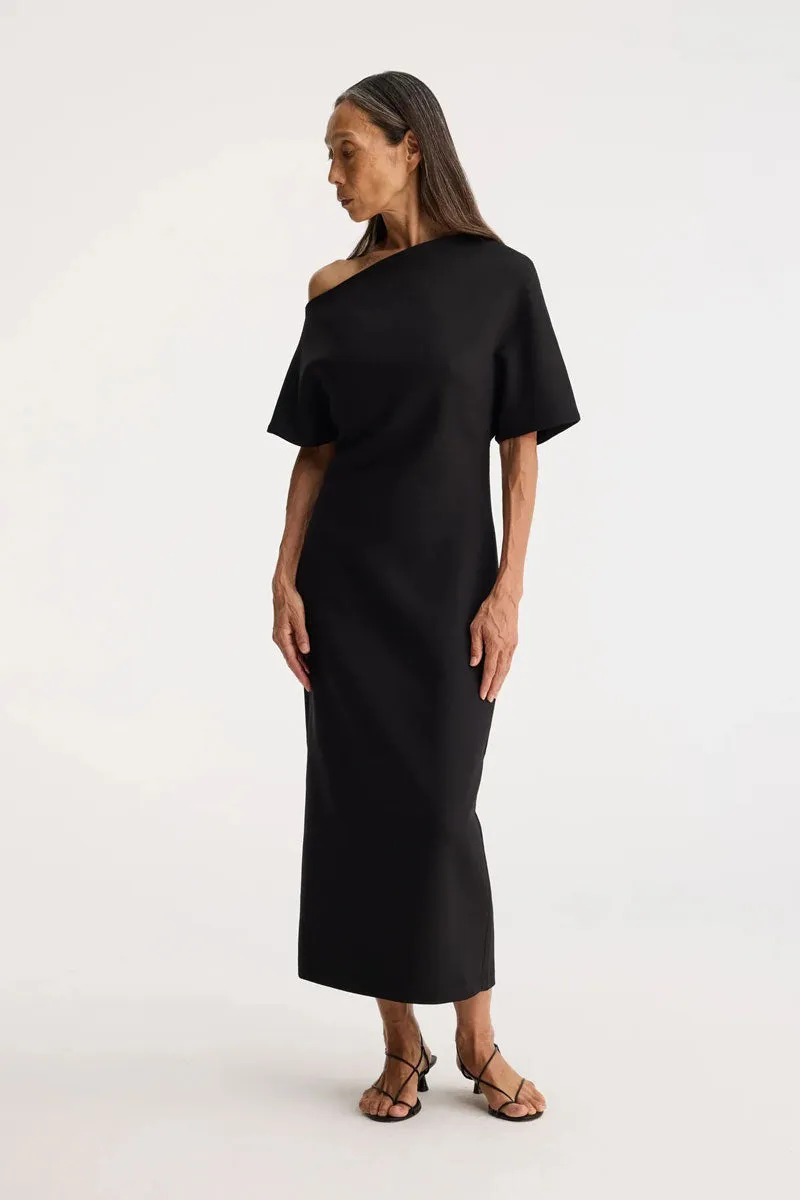 Sculptural Asymmetrical Dress - Black