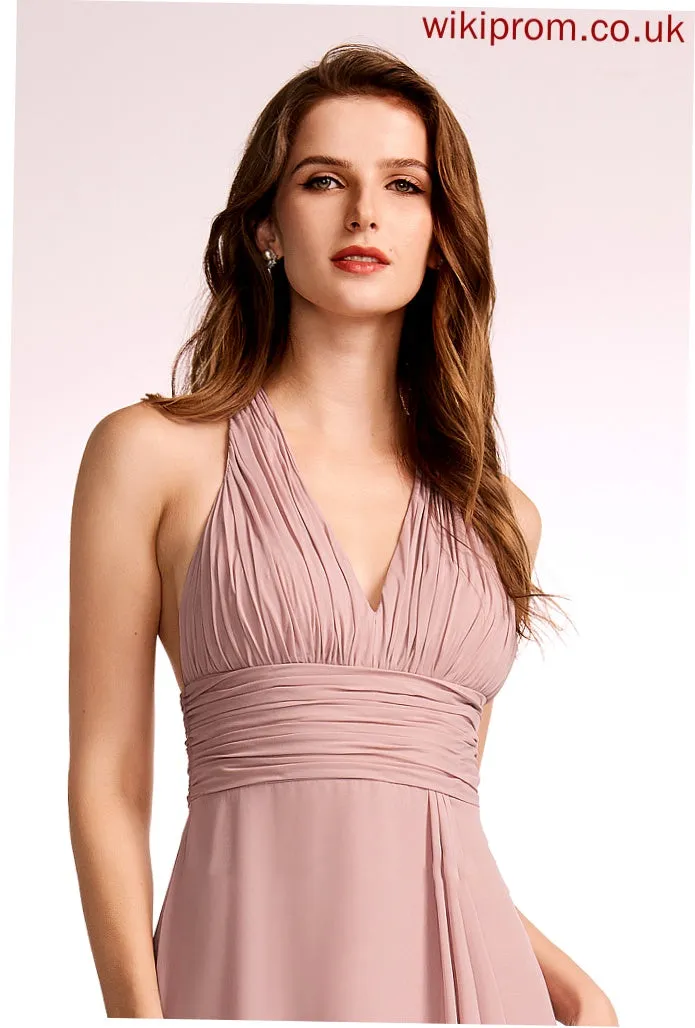 V-neck Neckline SplitFront Fabric A-Line Asymmetrical Silhouette Length Embellishment Jaliyah Scoop Natural Waist Bridesmaid Dresses