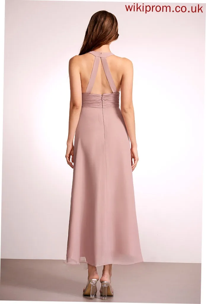 V-neck Neckline SplitFront Fabric A-Line Asymmetrical Silhouette Length Embellishment Jaliyah Scoop Natural Waist Bridesmaid Dresses