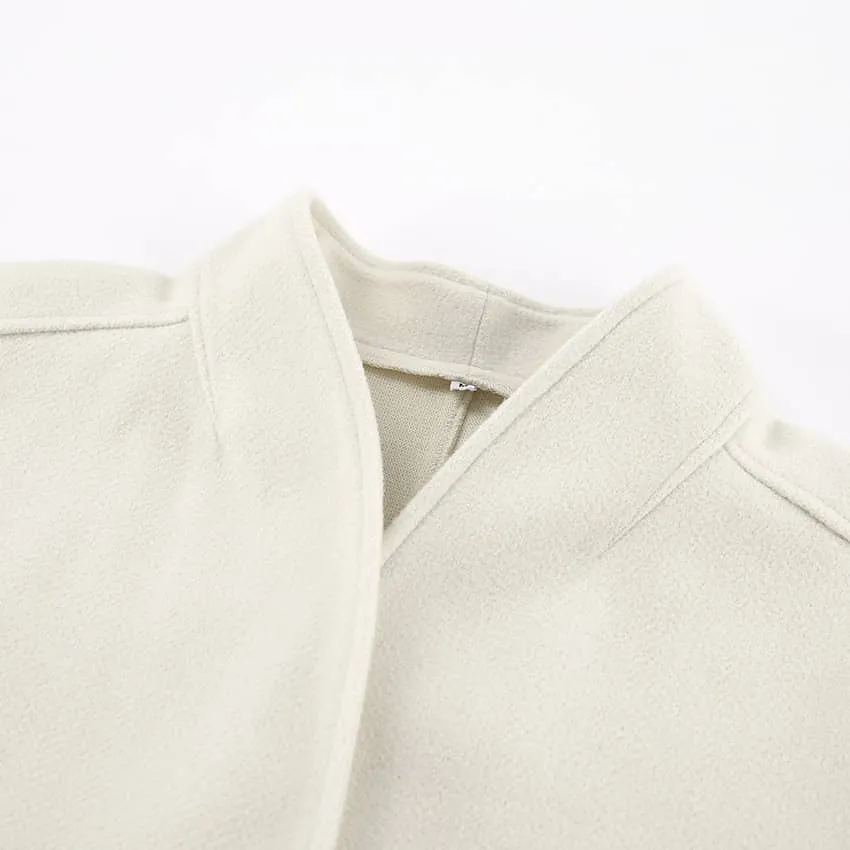 V-neck woolen jacket