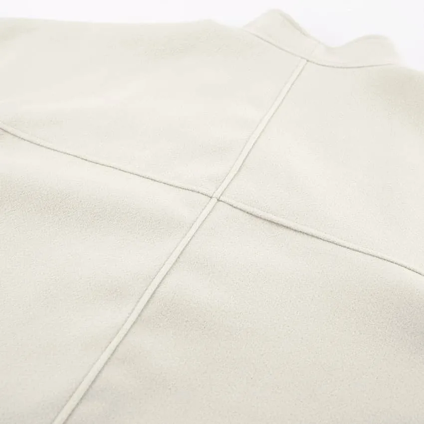 V-neck woolen jacket