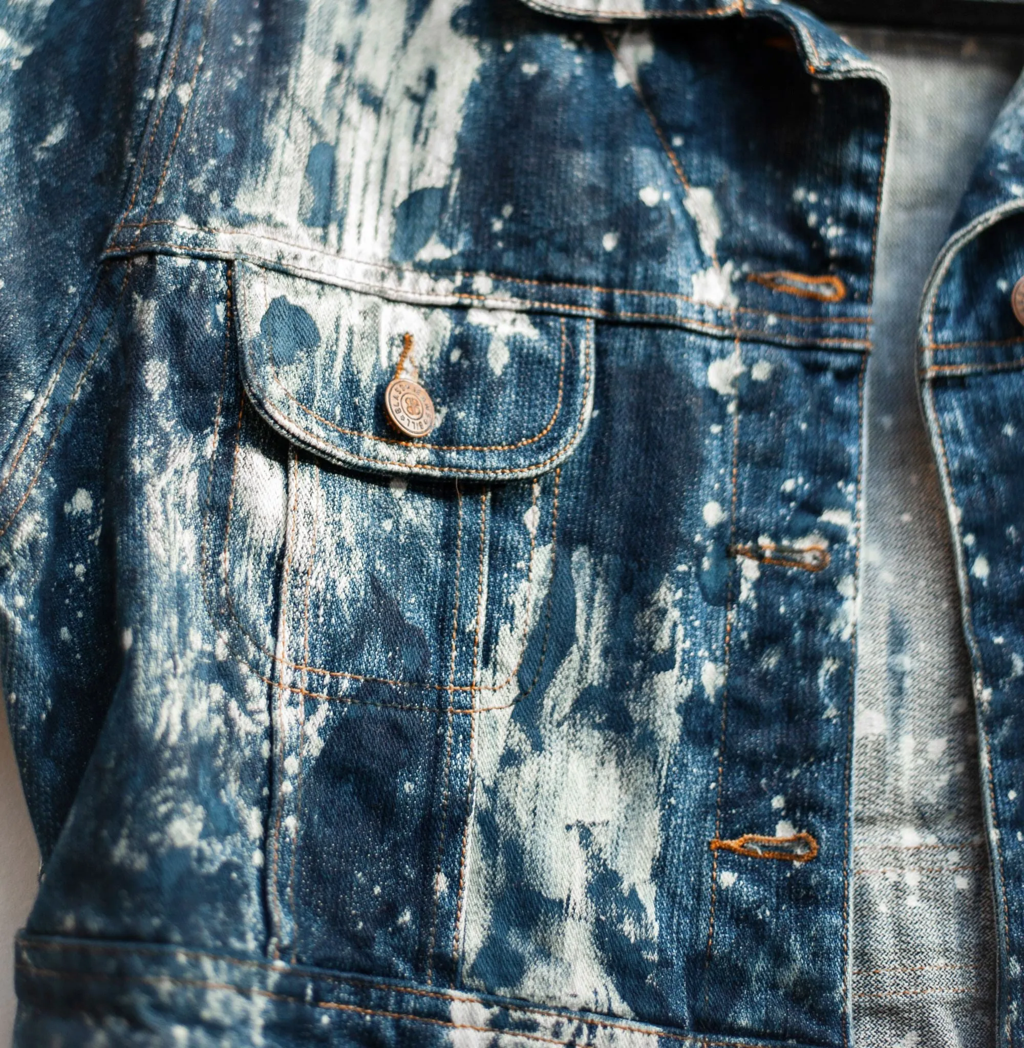 Warriors Coat Painted Jean Jacket