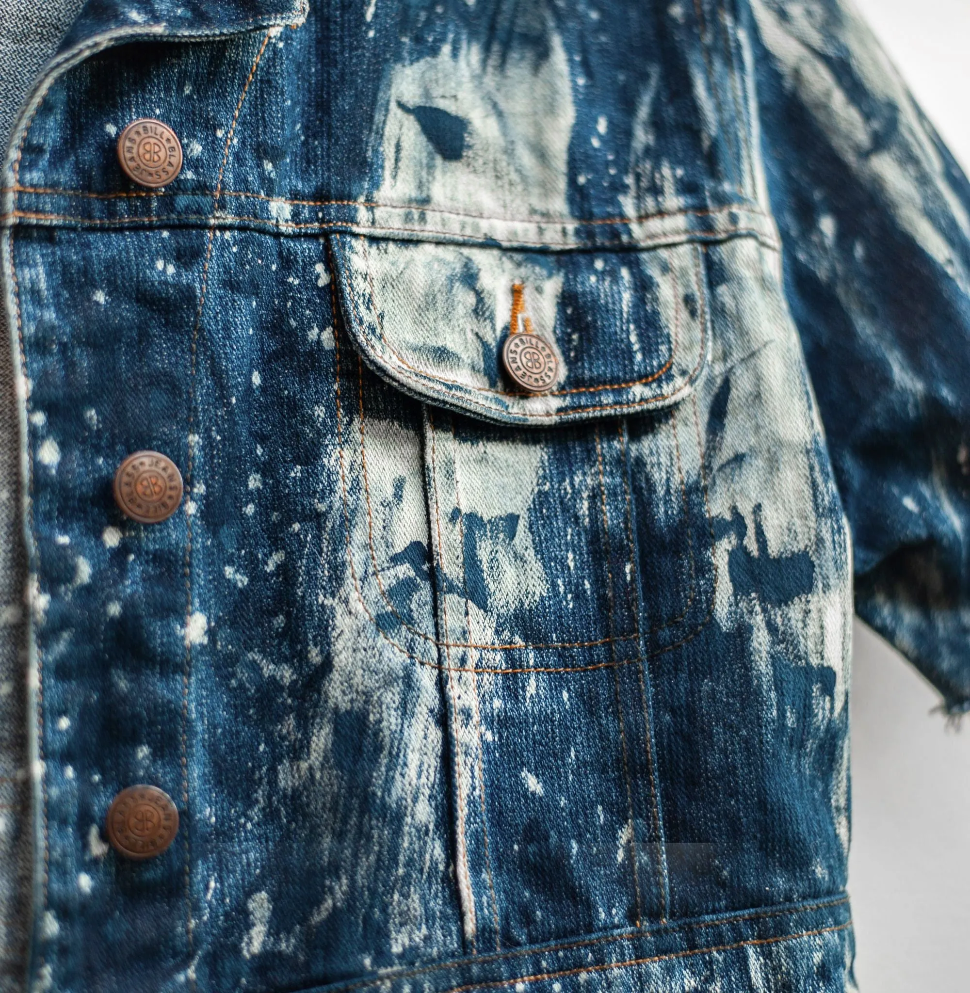 Warriors Coat Painted Jean Jacket