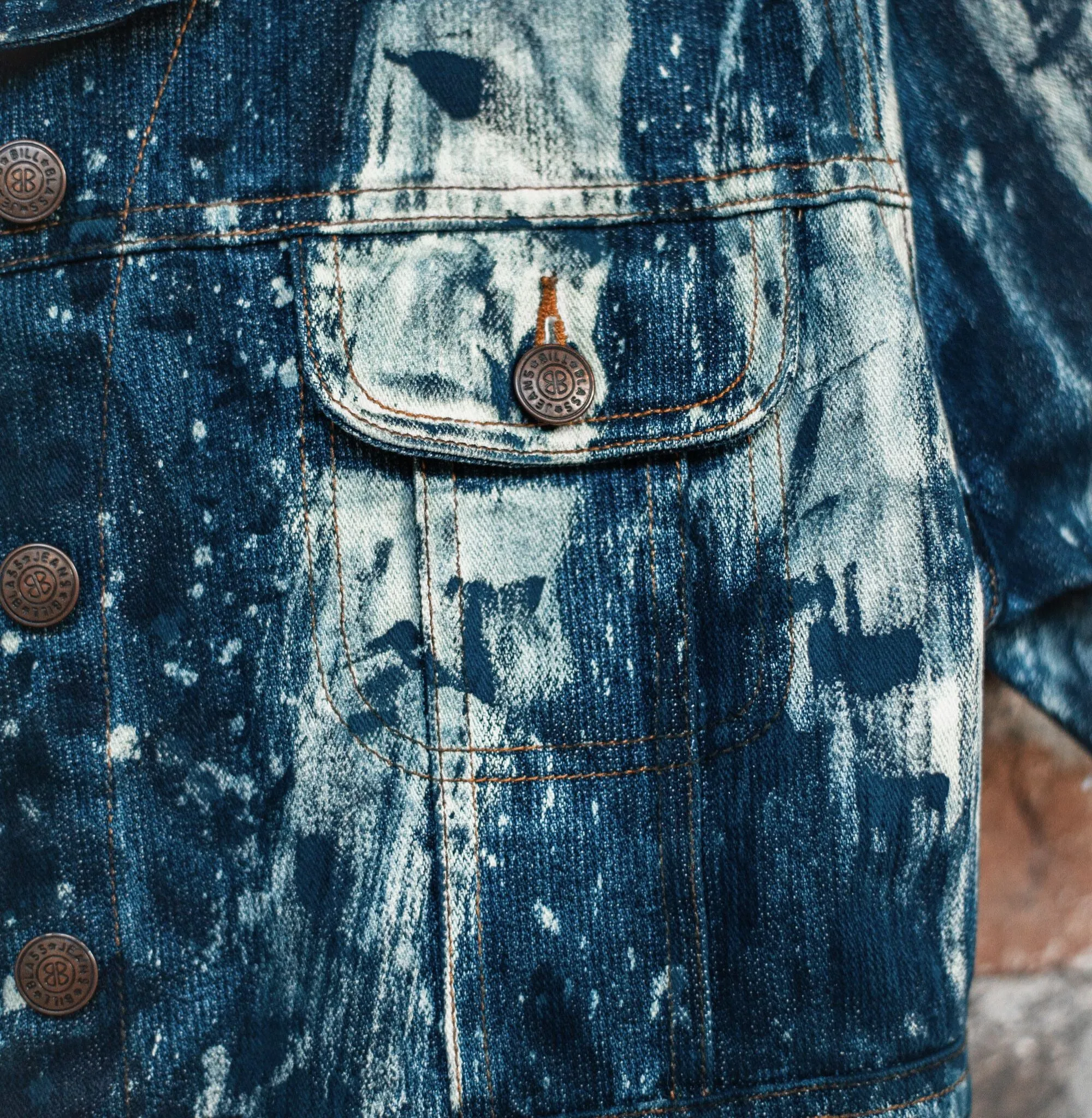 Warriors Coat Painted Jean Jacket