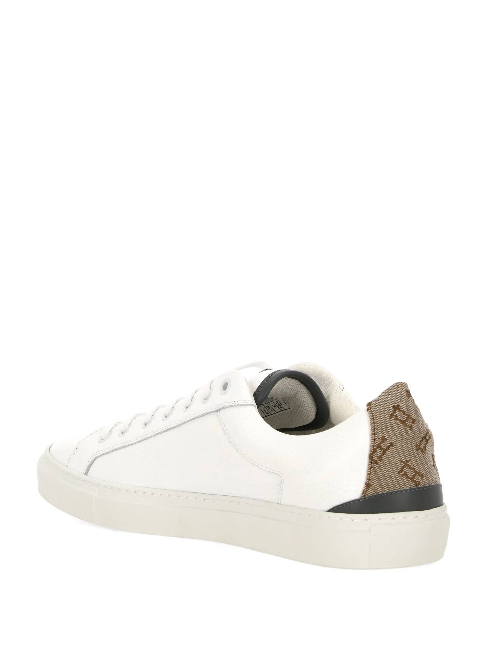 White Pebbled Leather Sneakers