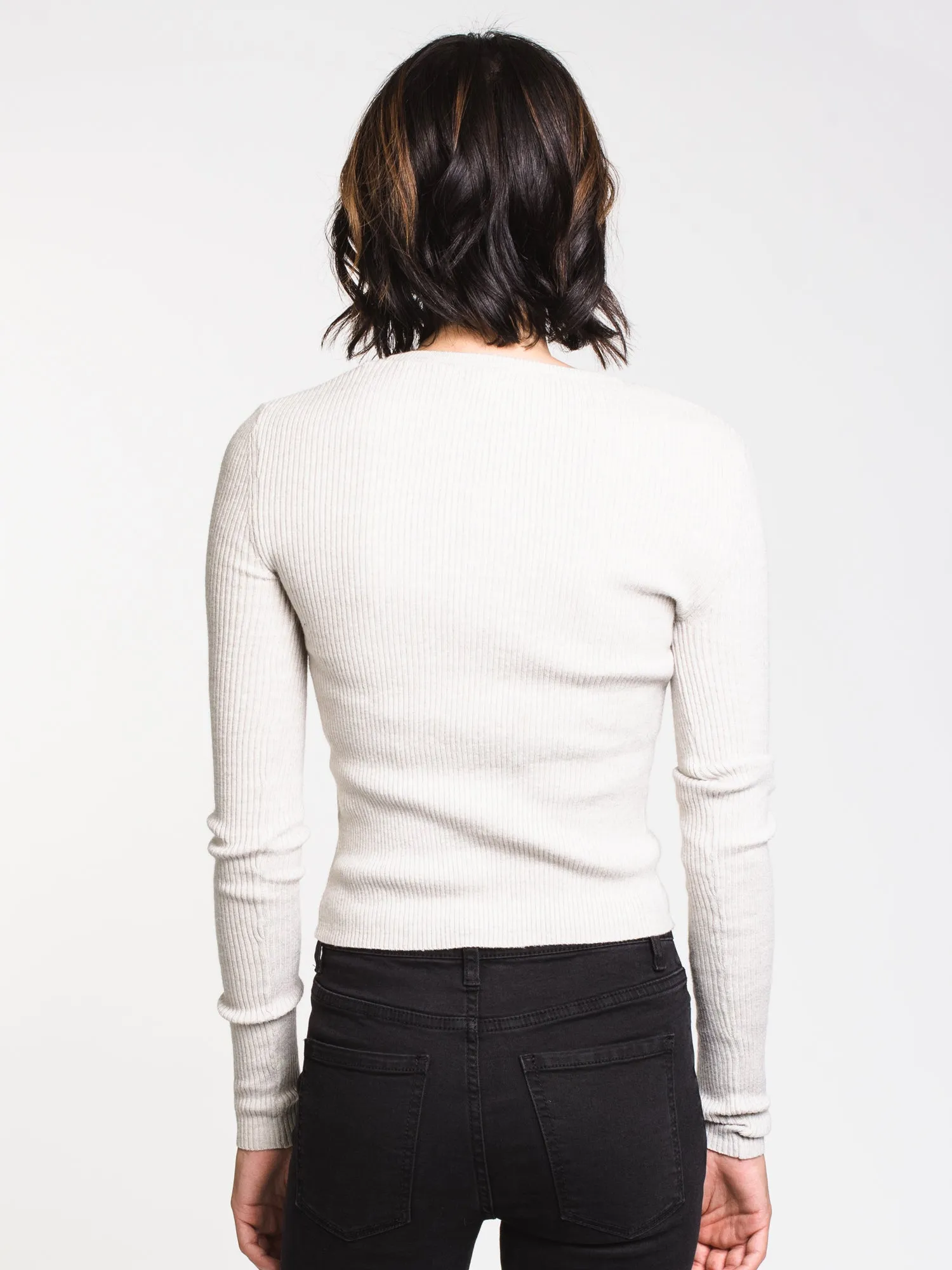 WOMENS CICI HENLEY - OATMEAL - CLEARANCE