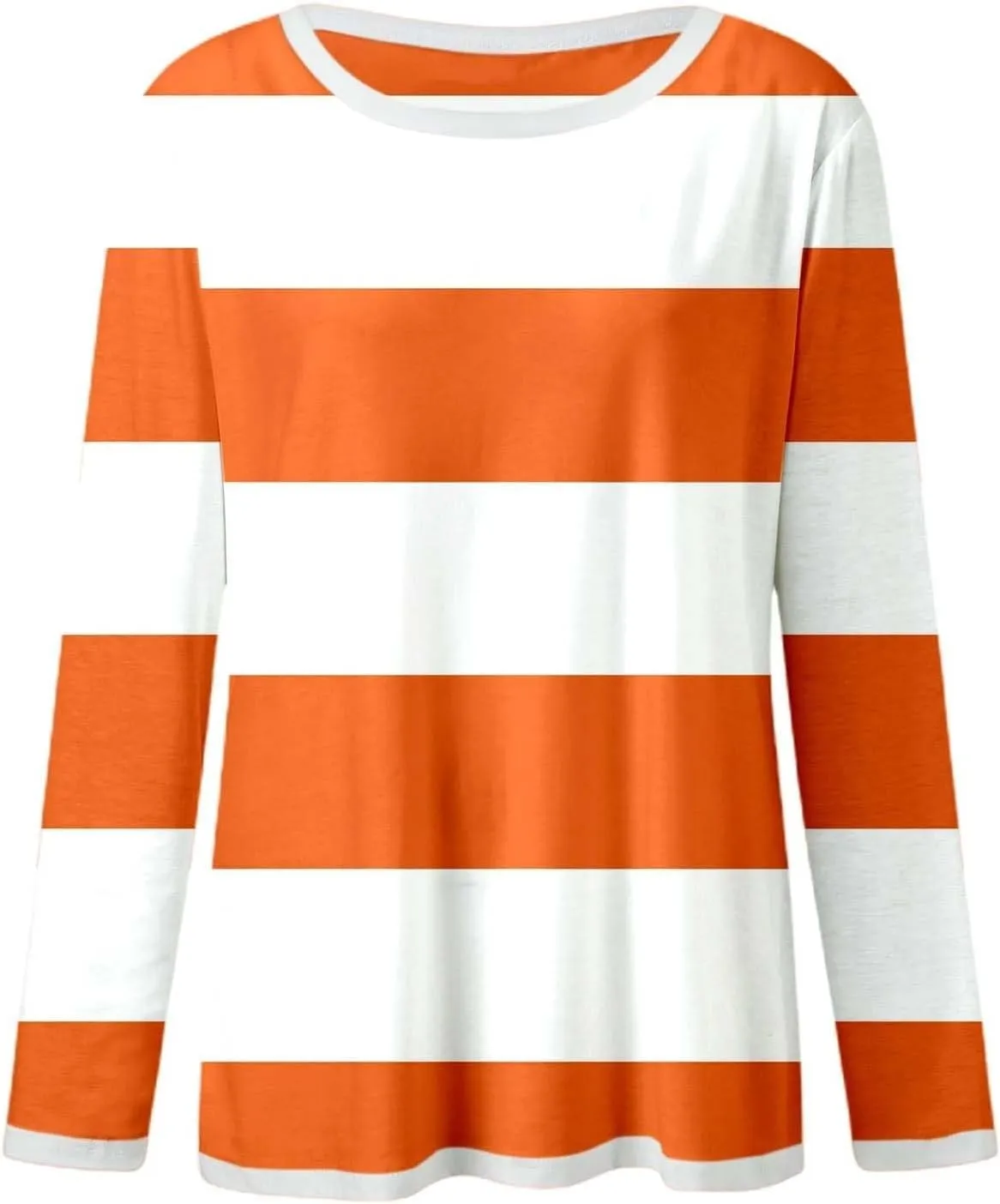 Womens Long Sleeve Shirts Striped Casual Crewneck Tops Tshirt Basic Tees Fall Fashion Clothes Trendy Outfits