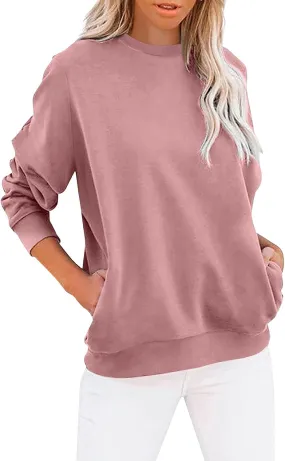 Womens Long Sleeve T Shirts Fall Fashion Tops Comfy Basic Tees Plain Tshirts Color Block Pullover Loose Tunic Tops