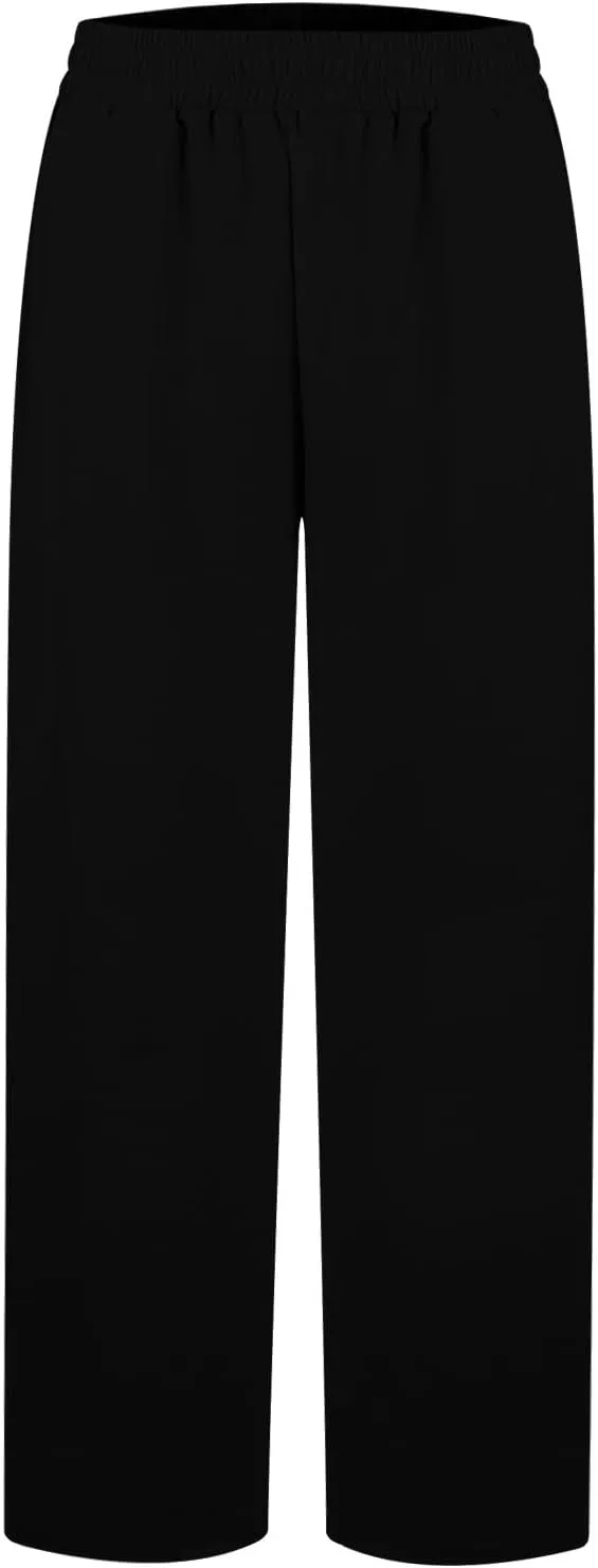 Womens Wide Leg Sweatpants Casual High Waisted Flare Sweatpants with Pocket Baggy Lightweight Yoga Pants